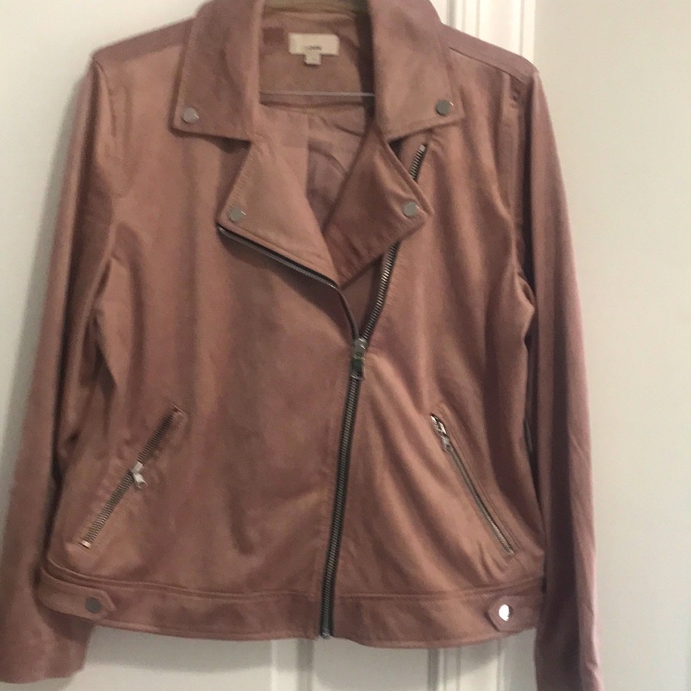 LOFT ultra suede mauve color motto jacket NWOT
